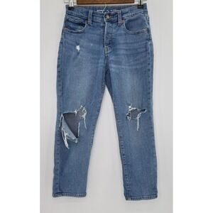 Old Navy Girl's‎ OG Straight High Rise Distressed Jeans Size 10 Ripped